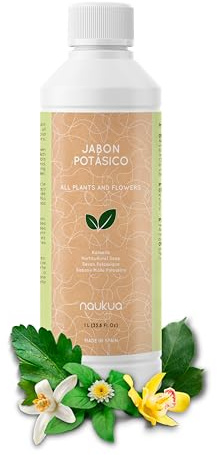 naukua 1L Jabón Potásico Concentrado Ecológico 100% Natural - Mejora y Activa Las defensas Naturales de Las Plantas de Interior y Exterior - Actúa de Manera rápida y eficaz