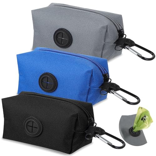 Tucnoeu 3PCS Tragbarer Kotbeutelspender Hundekotbeutelspender mit Reißverschluss Hundebeutelspender