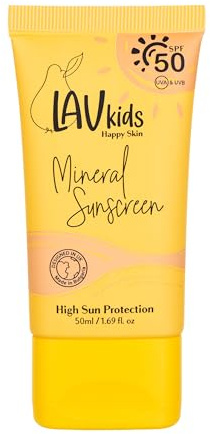 LAV KIDS Sun Ready Set, Face Moisturiser, SPF 50 Sunscreen, Lip Butter, Gift Box with Hairband (Sun Screen)