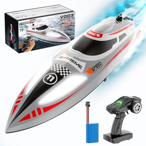 ToyGhillied Barca rapida radiocomandata, barca da corsa radiocomandata ad alta velocità, per esterni per adolescenti e adulti (versione RTR)