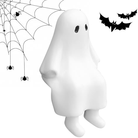 XIAOXIAOYU Estatua de fantasma | Figura decorativa de Halloween de resina | Figura coleccionable de escena fantasma sentada, decoración para casa encantada, alféizar de ventana, chimenea