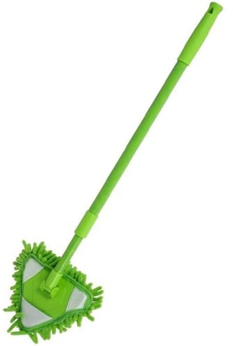 Mini balai à franges triangulaire réglable rotatif à 180 ° multifonction en chenille avec poignée télescopique pour la maison, la voiture, les enfants