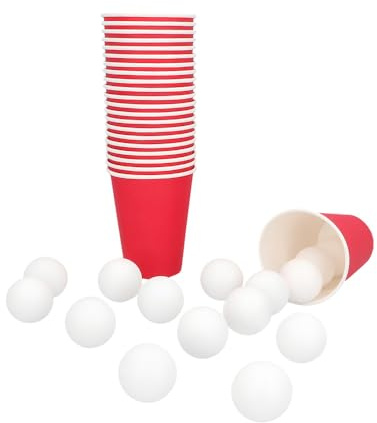 Boland 30866 - Set de beer pong, 22 gobelets et 15 balles, jeu de société, anniversaire, jeu pour s'amuser en soirée