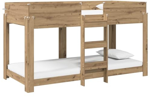 vidaXL Lit Superposé pour Enfants Chêne Artisanal 90 x 190 cm, Lit superposé Moderne, Kids rectangulaire, Cadre Gain de Place, Meuble stylé, Durable et sécurisé