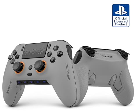 Scuf OMEGA Mando inalámbrico de la PS5, TMR Anti‑Drift – Gris Claro