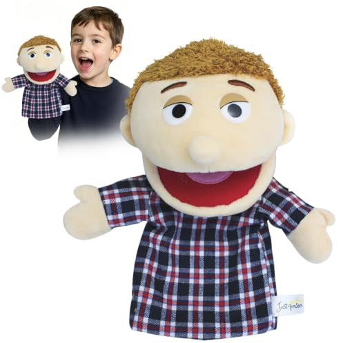 RNPKZ Family Hand Puppets for Kids, 30cm Plush Family Hand Puppet, Families Glove Doll with Movable Mouth for Storytelling Role Play Educational Toy Kids Classroom, Early Learning Gift for Kids (Dad)