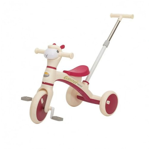 FytStycale Vehículo Tri-Ruedas Alpaca Pedales Desmontables Vehículo Infantil Manillar Regulable Ajustable, Rojo
