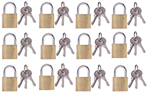 Nauman 12 Vorhängeschlösser + 36 Schlüssel, Gleichschließend (38mm /30852)