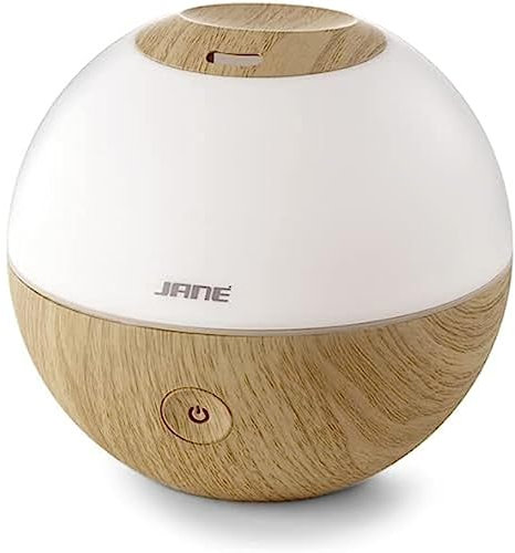 Jané Humidificador sónico con Luz, Apto para Esencias, 2 Velocidades, Táctil, Salida de Vapor Orientable, Madera