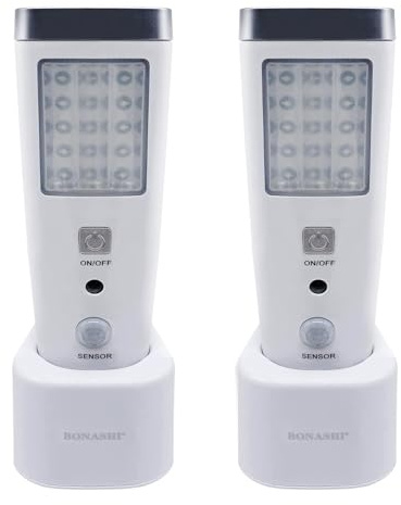 4-in-1 Motion Sensor Wall Night Light, Power Failure LED light, Emergency Flashlights, Rechargeable Torch, Plug in Power Outage Light, Perfect for Power Outages and Hurricanes, Bright White 2-Pack