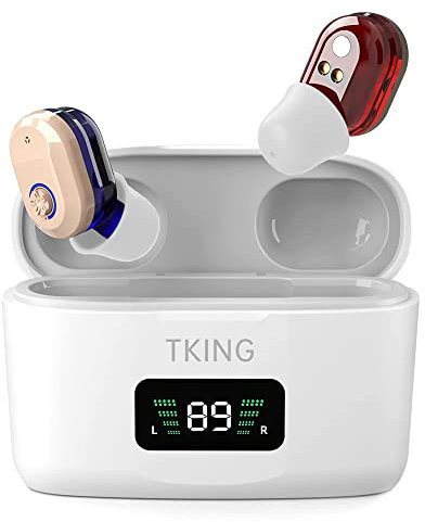 Rechargeable Sound Amplifier for Seniors,Voice Enhancer Device and Personal Audio Amplifier,Dual Microphone Improve Sound Location, Hearing Assistance for TV and Talking (2 Pieces)