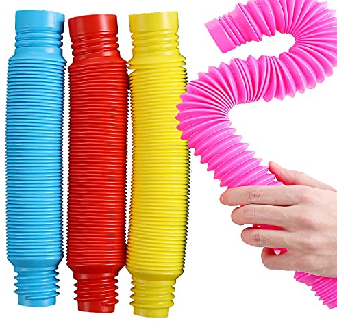 AUFIKR Fidget Pop tubleksaker för barn och vuxna, 4 X-large pop flerfärgade rör sensorisk leksak (flerfärgad)