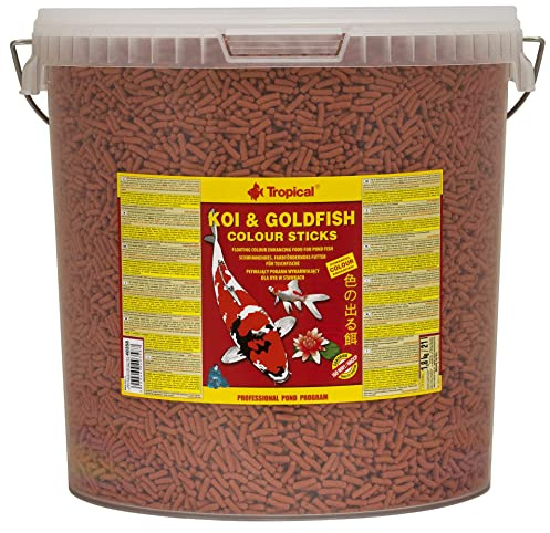 KOI&GOLDFISH COLOUR STICKS 21L / 1600g - è un mangime galleggiante completo che esalta i colori per tutte le Koi colorate