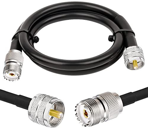 Superbat UHF/VHF CB Funk RG8X Kabel 1m | PL259 Stecker zu Buchse | Geringer Signalverlust | für Antennenschalter, Antennenanalysator, Dummy-Last, SWR-Messer