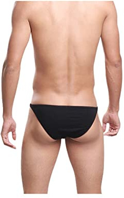 Faringoto Sous-vêtements pour hommes à rayures, slips U convexe à la mode pour les hanches, Noir , L
