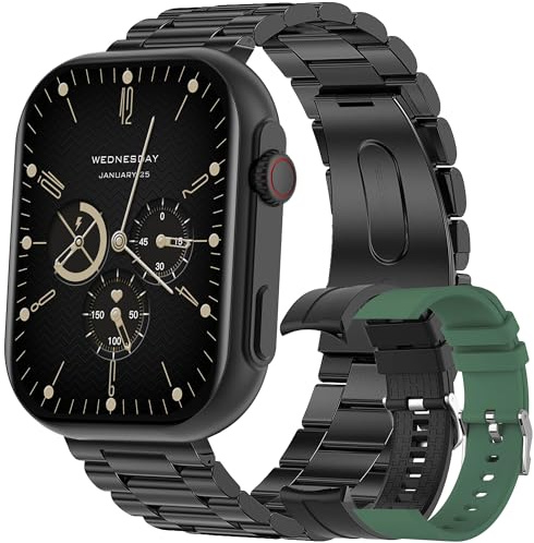 ZPIMY Smartwatch Herren mit Telefonfunktion, 5ATM Wasserdicht 100+ Sportmodi Fitnessuhr Aktivitätstracker, 2,0 Zoll Touchscreen Smart Watch Fitness Tracker Armbanduhr für Android iOS (Schwarz)