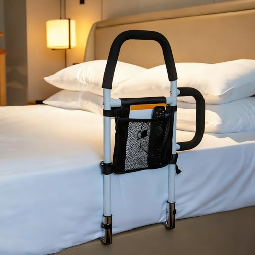 Ceither Barriere de Lit Adulte, Barrière de lit Sécurisée pour Personnes âgées et Handicapées, Main Courante d'aide pour Entrer/Sortir du Lit en Toute Sécurité, Anti-Chute, Sécurité et Stabilité