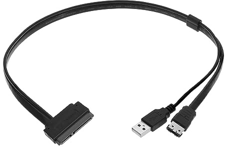 eMagTech 22 Pin 2.5'' SATA to ESATA Data Hard Drive with USB Power Adapter Cable for 2.5 SATA HDD SSD BLU-RAY DVD CD-ROM DVD-ROM CD-RW DVD-RW DVD+RW Combo Devices