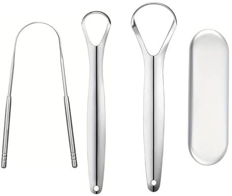 Zungenreiniger,3 Stück Zungenschaber,Tongue Scraper Set,Zungenschaber Edelstahl, Tongue Cleaner,Mit Aufbewahrungsetui,Reduziert schlechten Atem Frischen Atem