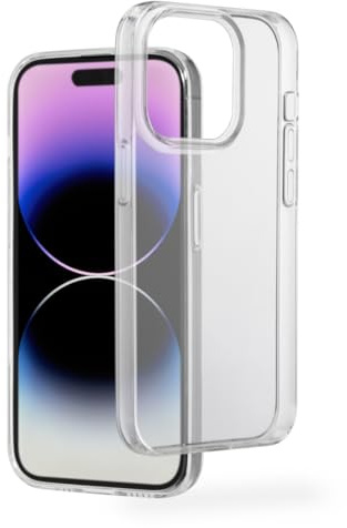 Hama Hülle für iPhone 14 Pro (Handyhülle, Schutzhülle für Rückseite, Case, Kratzfest, extra Schutz für Kamera und Display, Wireless Charging kompatibel, transparent, Slim, Hülle dünn) durchsichtig