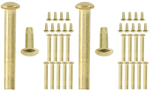 Amosfun 10 set di perni metallici e dadi rivettabili per riparazione ventagli pieghevoli kit di assi in acciaio inox dorato per ventilatori manuali fai da te