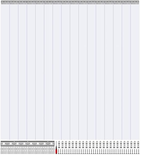 VEVOR Rideau à Lanière PVC, 244x244 cm, Rideau Lamelles Transparent, 12 Bandes de Porte Plastique Épaisseur 2 mm pour Porte de Chambre Froide, Entrepôt, Refroidisseur de Supermarché, Chevauchement 50%