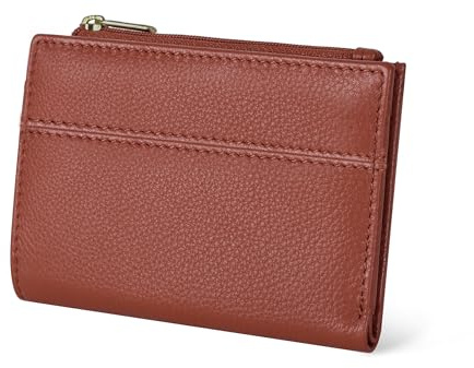 Full Grain Leather Wallet for Women - RFID Bifold Coin Purse Card Holder