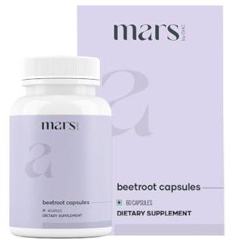 Mars Natural Beetroot Capsules | Beetroot, Garlic, Blueberry, Pomegranate & L-Arginine | Plant-Based Supplement – Pack of 1