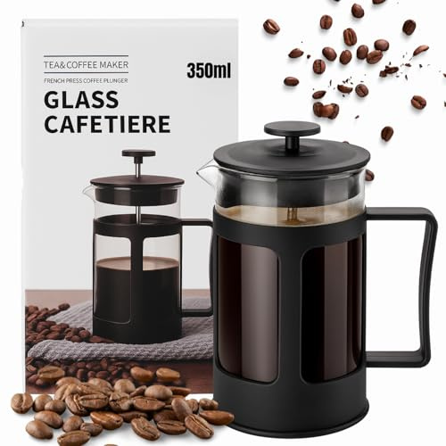 GOMARKET 350ml Cafetiere 1–2 Cups | Small French Press Coffee Maker & Coffee Press for Ground Coffee | Coffee Cafetiere, Coffee Plunger & Tea Maker | Compact 2 Cup Cafetiere Coffee Pot