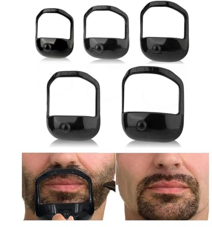 5 PCS Beard Shaper Set for Men - Goatee Shaper, Beard Lineup Tool, Beard Template & Stencil, Versatile Face Hair Styling Tool