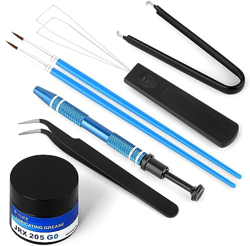 RunJRX Kit de lubricante para Teclado JRX 205G0, Herramienta de extracción de Teclado con Extractor de Teclas, Extractor de interruptores, Pinzas (6 Piezas)