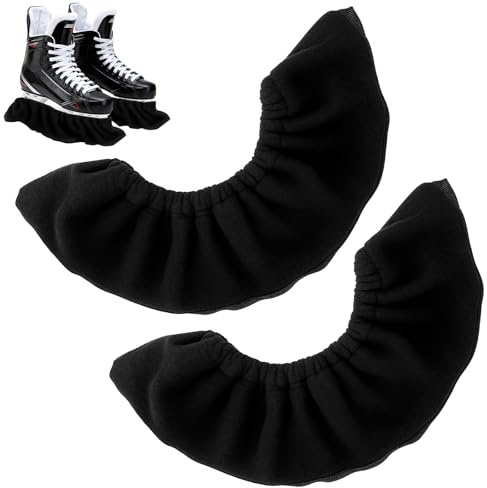 Notoke 1 par de protectores de cuchillas para patines de hielo, accesorios de protección para patines de hielo, calcetines de hockey sobre hielo, elásticos, para hombre y mujer (negro)