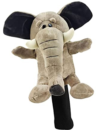 Fiocias Golf Club Headcover Accesorio Protector de Cabeza de Palo de Golf en Forma de Animal Funda para Driver Cubierta para Madera Hecho de Felpa Suave, Elefante