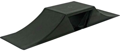 GEEZY Small Dual Sided Skate Ramp - Black, Anti Slip, Grit Surface, Snap-Together, Portable Outdoor Sports Accessory - For Kids Bikes, Skateboards, Roller Skates, BMX, MTB, RC Car