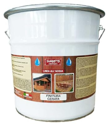 ZAMBOTTO VERNICI Finitura Cerata all'Acqua Trasparente per Legno da Interni ed Esterni da 2,5 Litri (Satinata 30 gloss)