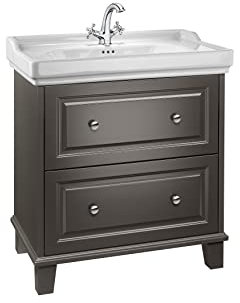Roca,Carmen,Unik (mueble base con dos cajones y lavabo),Gris oscuro mate,800mm x 500mm x 875mm,A851369417