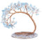 KYEYGWO Aquamarine Heilung Edelstein Baum mit Achat Scheiben Base, Kristall Geldbaum Feng Shui Bonsai Baum Figuren Ornament, Kristallbaum Haus Decor für Glück und Gesundheit, 11,4-13,2 cm Hoch