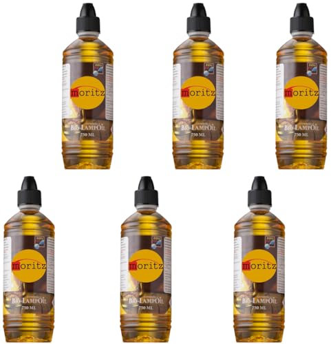 6 x 750 ml Moritz Bio Lampenöl Citronella für Fackeln Öllampen Sturmlaternen Wandfackeln