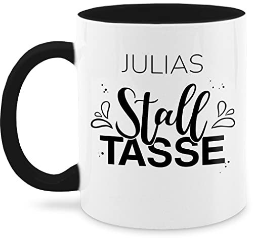 Tasse Tassen 325ml - Pferd - Stalltasse Name Stall Geschenk Pferde Mädchen - 325 ml - Schwarz - reitlehrerin reitersachen pferden stalltassen glühweintassen personalisierte geschenke reiter