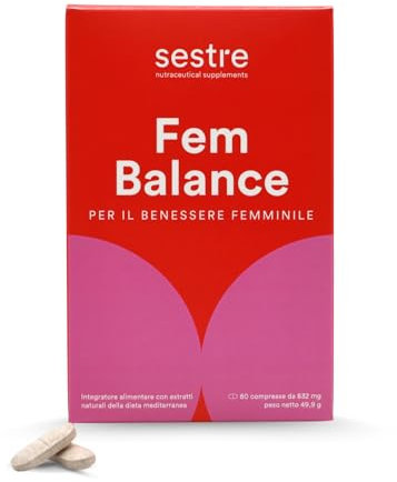 Sestre FemBalance, Integratore per il Ciclo Mestruale | Attenua Dolori, PMS e Aiuta Unghie e Capelli | con Agnocasto, Maca e Vitamina B5 | Made in Italy | Senza Glutine e Lattosio, 60 Capsule