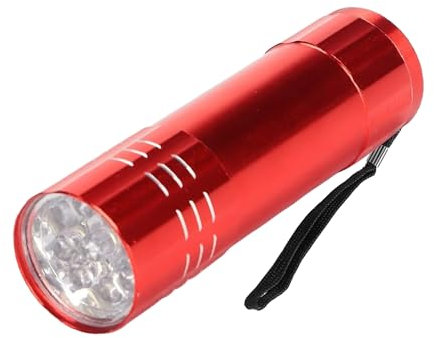 WedDecor UV Torch, Ultraviolet Torch with Black Light for Pet Urine and Stain, Money Checker, LED Flashlight, Portable Torch, 3 x AAA Battery (Not Included), Stain Finder for Carpets, Red, 1pc