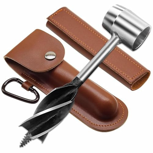 SOCOJE Hand Auger Wrench,Bushcraft Gear Hand Auger Wood Drill, Survival Settlers Tool Manual Hand Drill for Outdoor Bushcrafting Camping Backpacking
