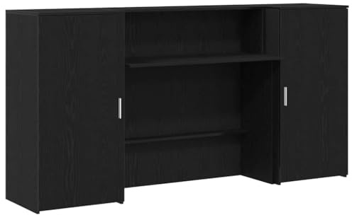 vidaXL Receptionsdisk svart ek 200x50x103,5 cm konstruerat trä