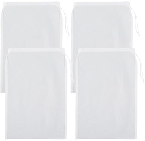 4 Pack Cotton Nut Milk Bag 11.81×7.87 Inches Fine Mesh Cheese Cloth Multiple Usage Reusable Food Strainer Professional Cold Brew Filter for Straining Juice Coffee Yogurt Tea (Cotton, 11.81×7.87 in)