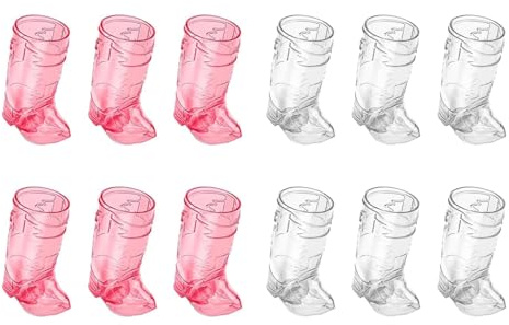 Orivin 12 Tazas De Plástico Con Forma De Bota De Vaquero, Vasos Divertidos Para Fiestas De Despedida De Soltera Y Decoraciones De Boda.
