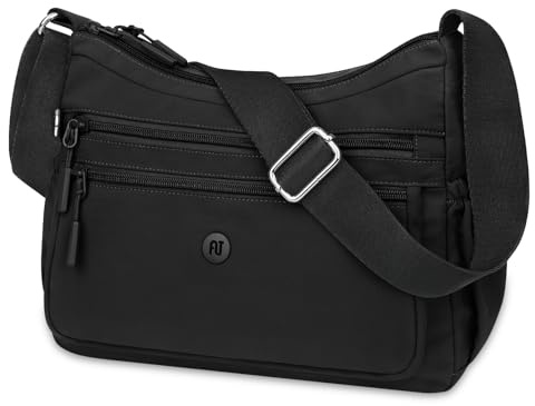 ONEKEREUN Bolso Bandolera Mujer Grande Nylon Bolsos de Mujer Ligero Bolso Cruzado Multibolsillos Crossbody Bag Mediano Casual Bolsos de Mano con Correa Ajustable para Escuela Viaje Trabaja