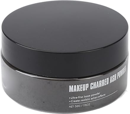 Generic Poudre de Cendres Carbonisées de Fête, Peinture Corporelle, Maquillage, Effets Spéciaux, Coloration Facile, Grumeaux, Bricolage , 50g pour Cosplay (BLACK)