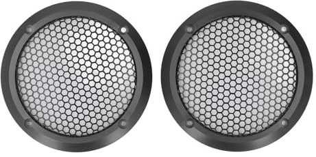 MENDUNER Robuste 2-teilige Lautsprechergitterabdeckungen, 97-mm-Eisengeflecht und Aluminiumschutz für Auto-Marine-Heimkino, mit Schrauben für Einfache Installation (Black)