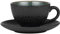 BITZ Tasse, Kaffeetasse mit Untertasse, Steingut, 24 cl, Höhe 6 cm, Schwarz/Grün
