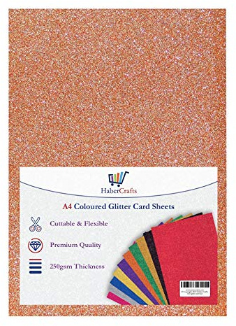 Lot de 10 feuilles de papier cartonné pailleté bronze A4 250 g/m² sans acide (bronze)